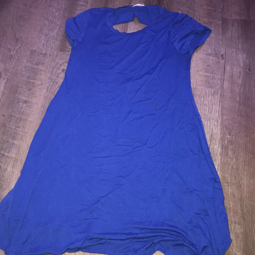 Blue Open Back Dress